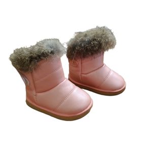 Toddler 2018 Pink Boots with Rabbit Fur Trim